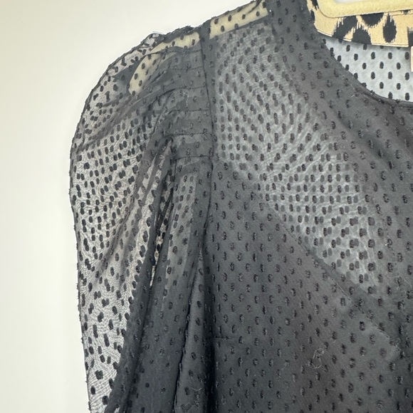 H&M Lace Polka Dot Sheer Top – Size 4, Puffed Sleeves - Picture 5 of 16